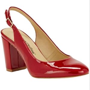 Walking Cradles 11 Retro Rockabilly Patent Leather Slingback Block Heel Michaela